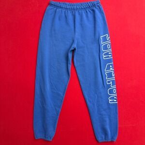 Jerzees Los Altos Graphic Sweatpants Mens Small Blue NuBlend Fleece Joggers